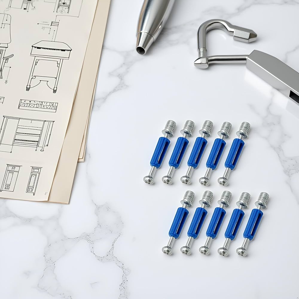 ※jorn8881ページ※ 15Pcs Silver Cam Screws for Furniture Cam Lock Screw, M6 x